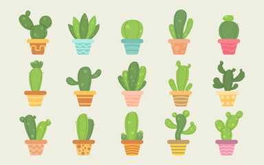Pack of Hand Drawn Cactus