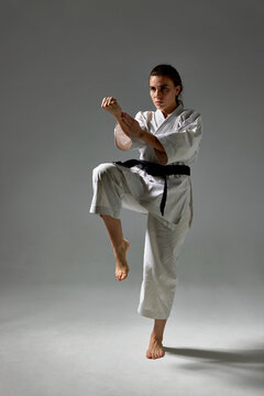 Woman practicing martial arts