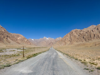 Brutal rocky mountains in Pamir Highway.