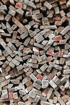 Wooden sticks accumulated on a pile