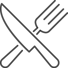 Cross fork and spoon line icon Kitchen utensil