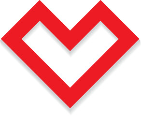 Geometric heart for Valentine's Day icons vector