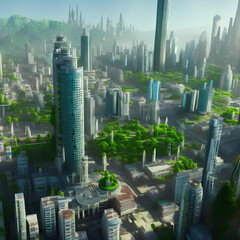 futuristic city a city that is part technological wonder AI Generative