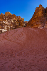 Czerwony piasek pustynia Wadi Rum Jordania