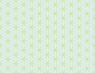 Green sacred geometry seamless pattern