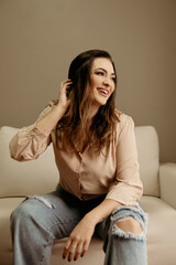 Obraz premium Beautiful Woman in Studio