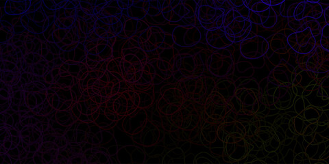 Dark green, red vector pattern with abstract shapes.