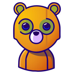 bear vector illustration Flat Cartoon Style. logo cute bear icon. Animal Nature Icon Isolated.