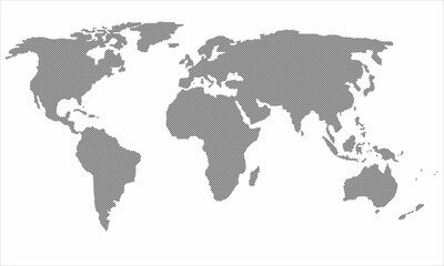 world map illustration. illustration Map of the world on a white background. Creative map of the world consisting of dots.