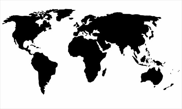 world map. Outline drawing of a map of America on a white background. Outline illustration map of USA. USA map isolate on white background.