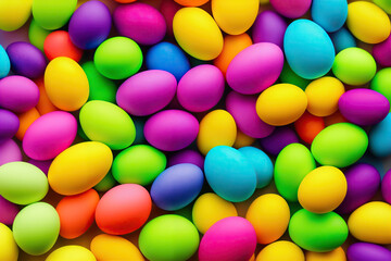 Multicolored Rainbow Easter Egg Backdrop Generative AI Photo