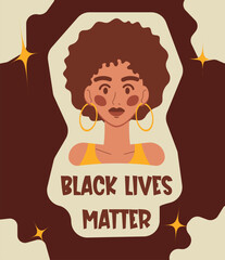 Black lives matter. African woman poster.