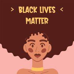 Black lives matter. African woman poster.