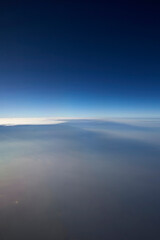 Fototapeta premium Closeup ethereal dreamy clouds, thousands of miles high in the sky