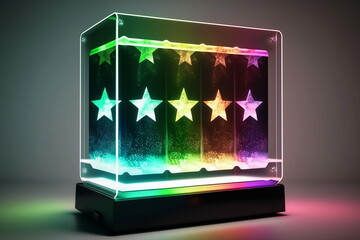 Five stars rating on holographic screen