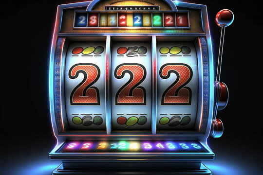 Slot Machine. Lucky Jackpot and Winning Combination. Gambling, Casino, Entertainment. Gaining money at games of chance.