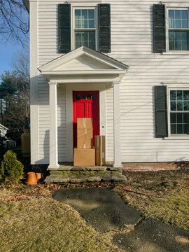 UGC of boxes by front door