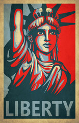 Obraz premium Statue of Liberty Propaganda Presidential Campaign Poster