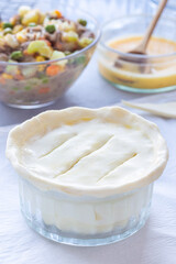 Making individual beef pot pies, step 5, make top, horizontal