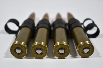 50 caliber ammunition, French made, in belt