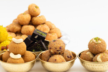Indian Mithai Churma Laddu, Besan Ladoo, Gulab Choorma Ke Laddoo. Food Theme For Deepavali, Rakshabandhan, Navratri, Dussehra, Vijyadashmi, Diwali, Deepavali, Holi, Ramnavmi, Rakhi, Janmashtami