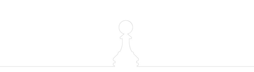Continuous one line drawing of hand holding chess pawn. simple chess pawn on hand line art vector illustration.