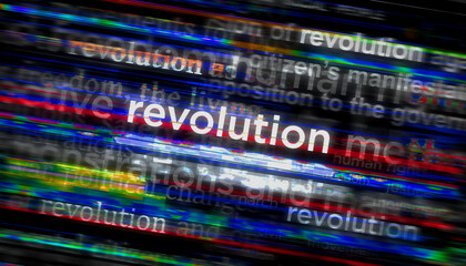 Revolution freedom rebel headline titles media 3d illustration - obrazy, fototapety, plakaty