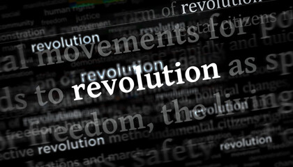 Obraz premium Revolution freedom rebel headline titles media 3d illustration