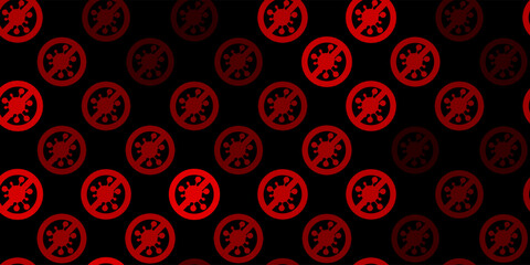 Dark Orange vector backdrop with virus symbols.