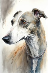 Obraz na płótnie Canvas illustration of grey hound dog
