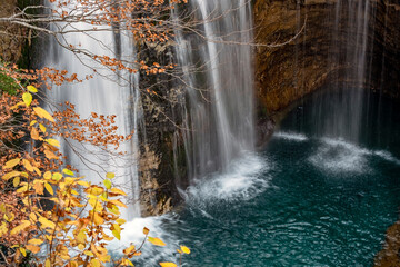 waterfall in autumn’ Ordesq National Park