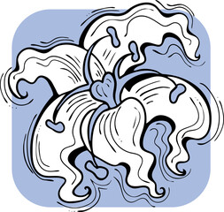 Beautiful flowers hand drawing. Decorative vector element for birthday party, wedding invitation, summer holyday mood. Botanical floral, garden theme.