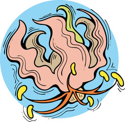 Beautiful flowers hand drawing. Decorative vector element for birthday party, wedding invitation, summer holyday mood. Botanical floral, garden theme.