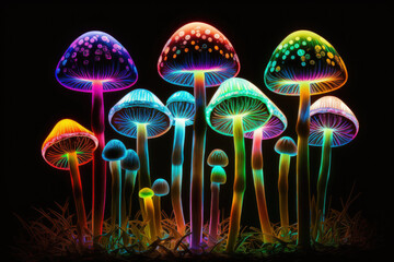 Magical psychedelic mushrooms - Generative AI