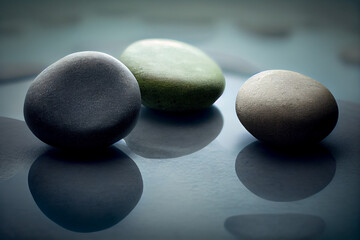Round meditative stones. generative AI