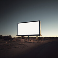 Blank billboard on the road-Blank space for a message-generative ai