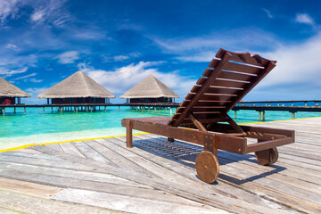 Sun bed (sunbed) at tropical resort
