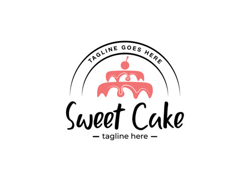 Watercolor Cake Logo Design - Customized with Your Business Name! — Ramble  Road Studios