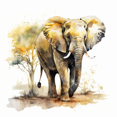 Elephant Watercolor AI