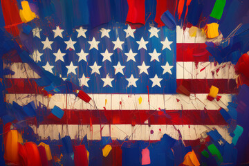 american flag on the wall,Generative IA