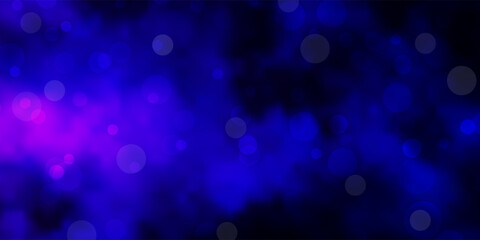 Dark Pink, Blue vector background with circles.