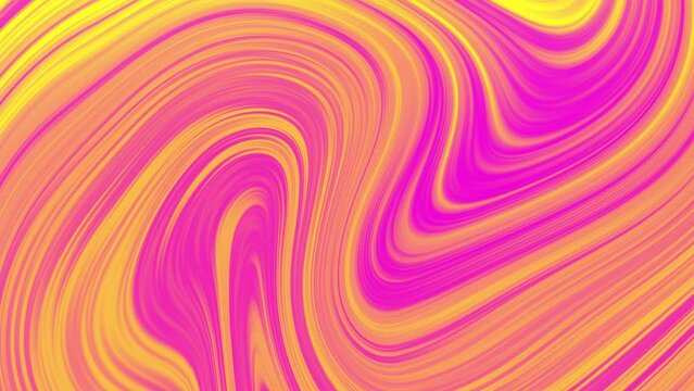  Looped fluid yellow light purple wallpaper. 4k seamless animated warm colored background liquid gradient.