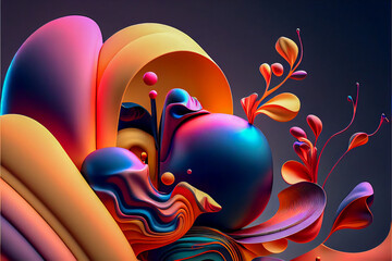 Abstract background with geometrical forms. Digital illustration.