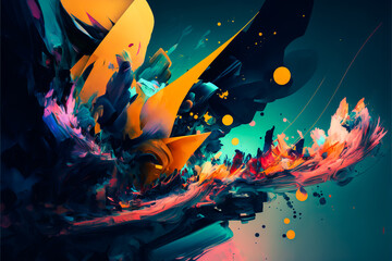 Abstract background with geometrical forms. Digital illustration.