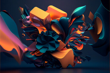 Abstract background with geometrical forms. Digital illustration.