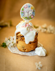 easter cake with icing and decor