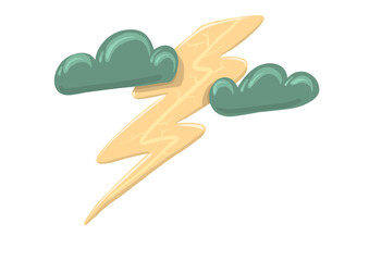 Ilustraci&radic;&ge;n alta tension - rayo cayendo