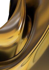 Golden Twisting Organic Fluid Metal Plate Abstract Dramatic Modern Luxury Luxury 3D rendering graphic design element background material