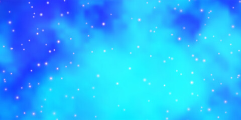 Light BLUE vector template with neon stars.