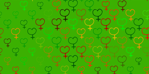 Light Green, Yellow vector template with businesswoman signs.